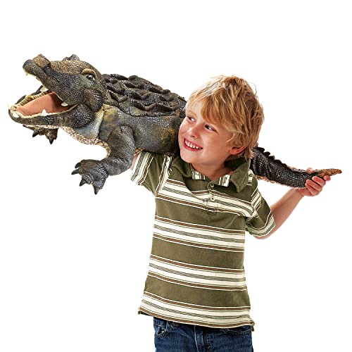 Folkmanis American Alligator Hand Puppet, Green, 1 EA - Image 3