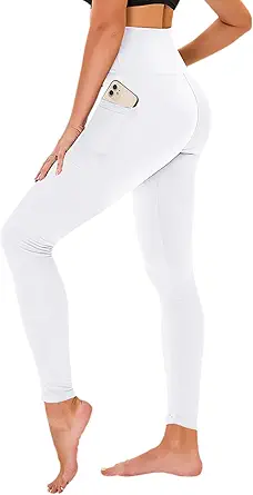 High Waisted Leggings for Women - No See Through Tummy Control Cycling Workout Yoga Pants with Pockets Reg & Plus