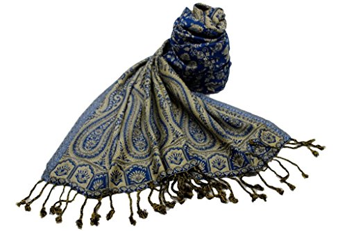 Étole viscose motif cachemire réversible SHANKARA bicolore écharpe femme N15
