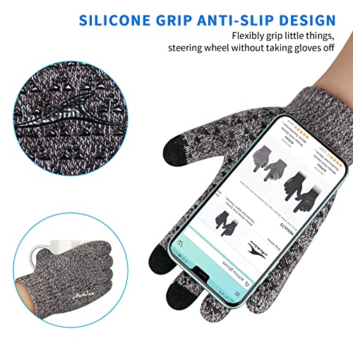 Image of Achiou Winter Gloves, Glove for Men Women, Upgraded Touch Screen Texting Warm Running with Thermal Soft Knit Lining