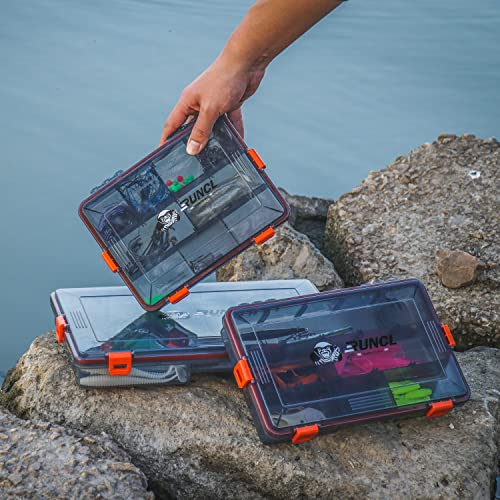 Runcl Fishing Tackle Box, Waterproof Airtight Stowaway, 3600/3700 Tray Tackle Box With Adjustable Dividers, Plastic Storage Organizer(3700 And 2Pcs Smaller 3600) #TOP7