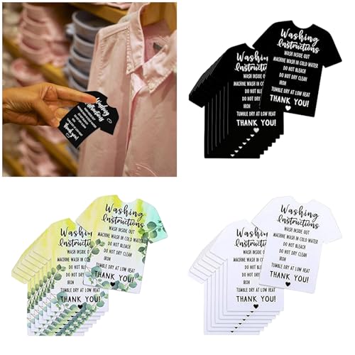 Plcpdm 200Pcs Heavy Duty Lavanderia Istruzioni Istruzioni Etichette Di Cura Di Lavaggio Dell'indumento Per Armadio Organizzazione Di Indumenti Personalizzabili Etichette Per La Cura Dell'abbigliamento - 2