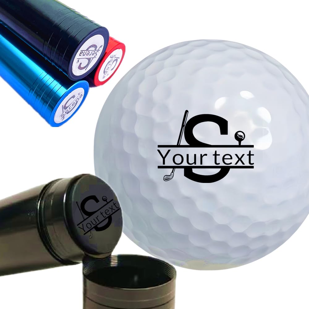 JSWLYWMTPJ Custom Golf Ball Stamp Personalised Initial and Name, Reusable Marker, 26 Letters A-Z, Golfer Gift (Initial Name)