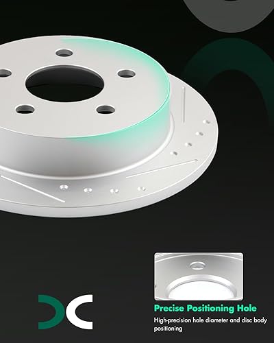 Miniatura 595 de SCITOO Juego de 2 frenos de freno ranurados traseros para Chrysler Town & Country, 08-16 para Dodge Grand Caravan, 09-13 para Dodge Journey, 12-15