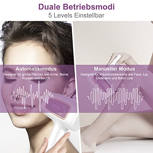 IPL Geräte Haarentfernung Laser Eiskühlsystem, 999.999 Blitze IPL Haarentfernungsgerät für Männer und Frauen, Laser Haarentfernung für Körper und Gesicht, Präzisionsaufsatz, Empfindlichere Bereiche - Image 4