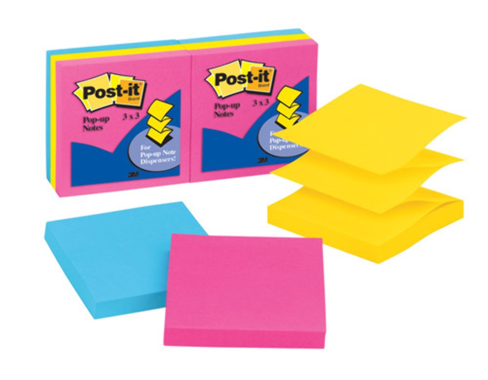 Post-it Pop Up Notizen, 3 in X 3 in, Cape Town Collection, 6 Pads/Pack Blau, Rosa 100 Blatt – Haftnotizen (3 in X 3 in, Cape Town Collection, 6 Pads/Pack, 76,2 mm, 76,2 mm, 100 Blatt)