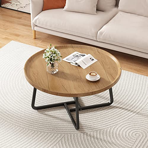 Table Basse Ronde, Style Industriel, Simple Petite Table Ronde Meubles De Salon Tables Basses ( Color : Log , Size : 50*50*40cm )
