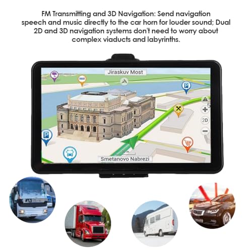 7-calowa Nawigacja GPS dla Samochodów Ciężarowych RV z Nadajnikiem FM i nawigacją 3D, Transmisja Głosowa Planowania Trasy dla Samochodów Osobowych Ciężarówek Rowery