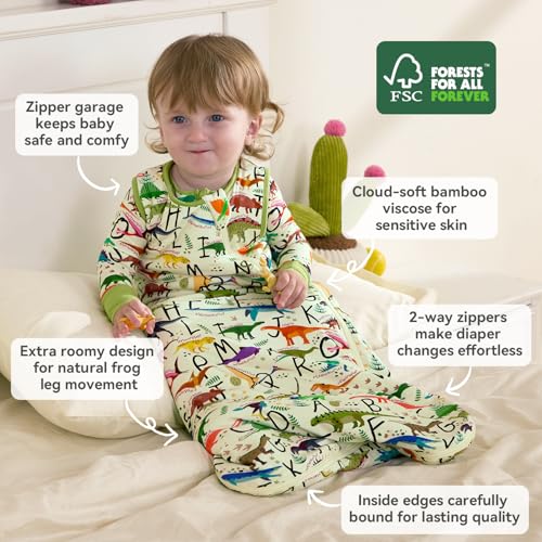Image of babee Reshinee Bamboo Viscose Sleep Sack for Babies and Toddlers 1.0 Tog Wearable Blanket 2-Way Zipper Baby Shower Gifts