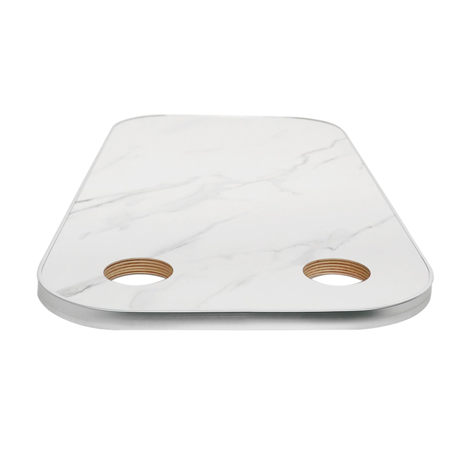 Piano del tavolo in marmo per camper, con doppio portabicchieri in acciaio inox, 80 x 40 cm, adatto per camper, yacht, barche