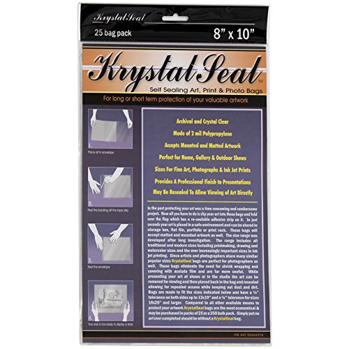 Creative Mark Krystal Seal ATC Art and Photo Bags - Archival Polyethylene Sealing Bags for Paintings, Artwork and Photo Storage - 8 x 10- Pack of 25