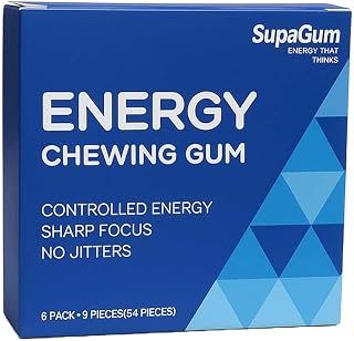 Caffeine Performance Energy Gum – 54 Pieces | 80mg Natural Caffeine + L-Theanine for Crash-Free Energy & Focus | Vegan, Sugar-Free, Keto | Fast-Absorption Nootropic Gum