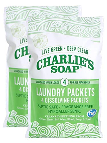 Charlie's Soap - Unscented Laundry Packets - Travel Size