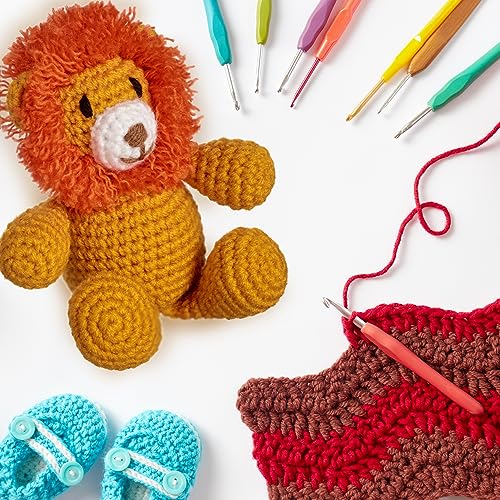 Image of LEISURE ARTS - Crochet Kits, Friends Lorenzo Lion, 3 inch, Crochet Kit for Beginners, Complete Kit, Animal Kits, Animal Kit, DIY Amigurumi Kits