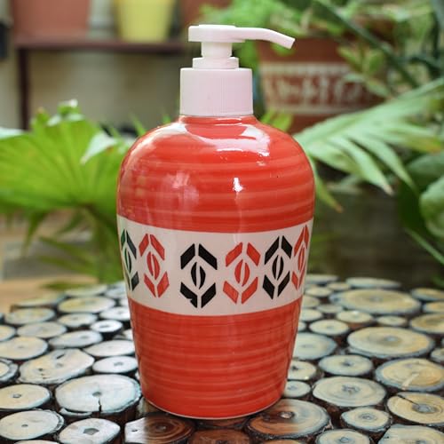 Image of Ceramic Liquid Soap Dispenser, 450 ml, Jasper | Refillable Pump Bottle for Hand Wash, Lotion, Shampoo & Kitchen Use, 1 Piece