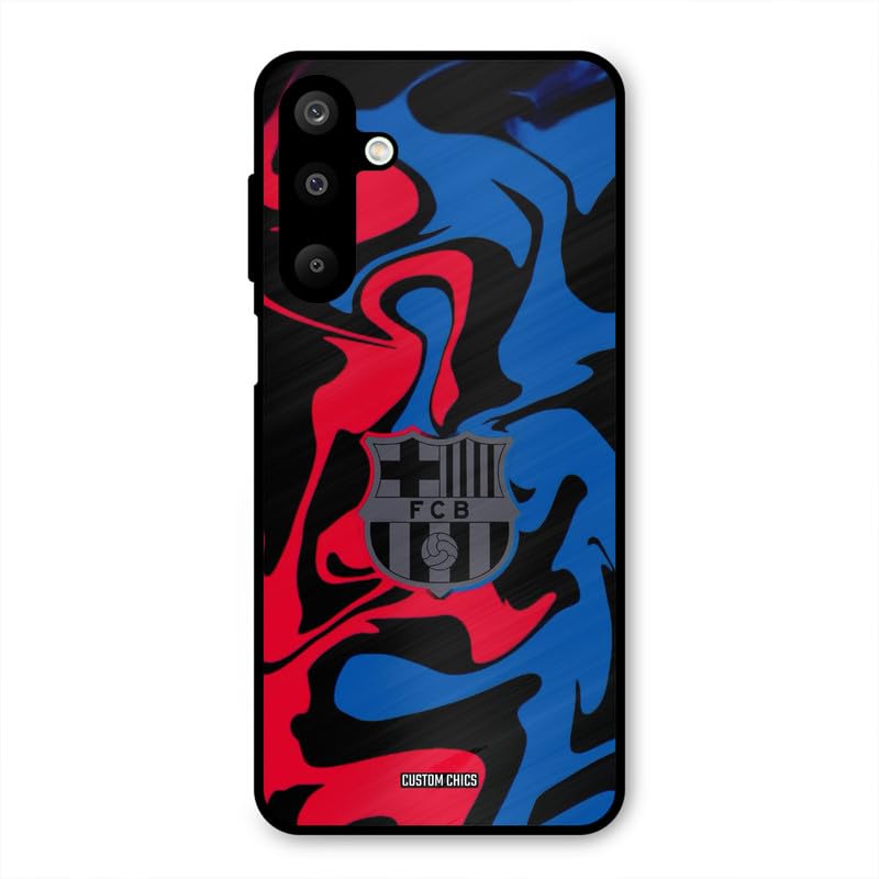 Image of PrintShield FC Barcelona Comic Back Cover for Samsung Galaxy M16, Shockproof Printed Phone Case with Soft TPU Sides & Anti-Slip Grip