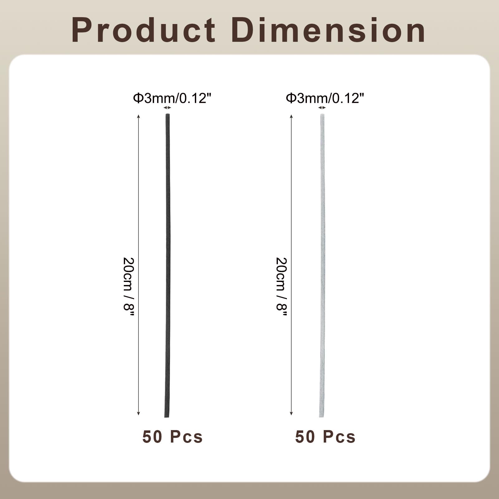 uxcell 100Pcs Reed Diffuser Sticks Set, Fiber Fragrance Flower Reed Diffuser Replacement Refill Sticks Flower Decor for Home, Hotel, Office (Grey Black)