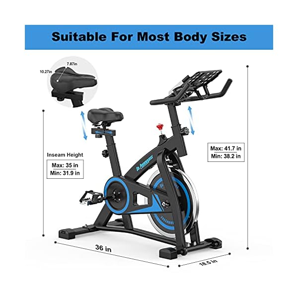 DePommeyeux-Exercise-Bike-Stationary-Indoor-Cycling-Bike-with-35-Lbs-Flywheel-Exercise-Equipment-for-Home-Workouts-Cardio-Training-with-Comfortable-Seat-Silent-Belt-Drive-iPad-Holder De.Pommeyeux Exercise Bike, Stationary Indoor Cycling Bike with 35 Lbs Flywheel, Exercise Equipment for Home Workouts Cardio Training with Comfortable Seat, Silent Belt Drive, iPad Holder