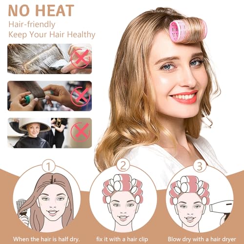 45 Pcs Hair Rollers with Clips, Curlers Rollers for Hair Volume 4 Sizes (60/48/36/25mm) with 20 Pcs Clips, for Long, Medium, Short, Thick & Fine Hair - Image 4
