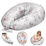 BRINGT ENTLASTUNG UND ENTSPANNUNG - extra lang Schwangerschaftskissen & Seitenschläferkissen schmiegt sich beim Schlafen stützend an Körper. Durch seine Form werden Rücken und Schultern entlastet. Gewicht des Bauchs wird besser verteilt.