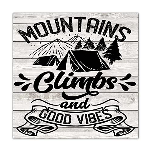 Plaque bois Mountains Climbs pour habiller un mur vide et décorer votre entrée