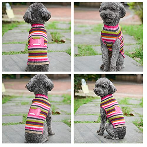 ABRRLO Hund Pullover Dog Sweater Hundepullover Haustier Hundepulli Warm Welpe Kleine Mittel Hunde (XS, Rosa)