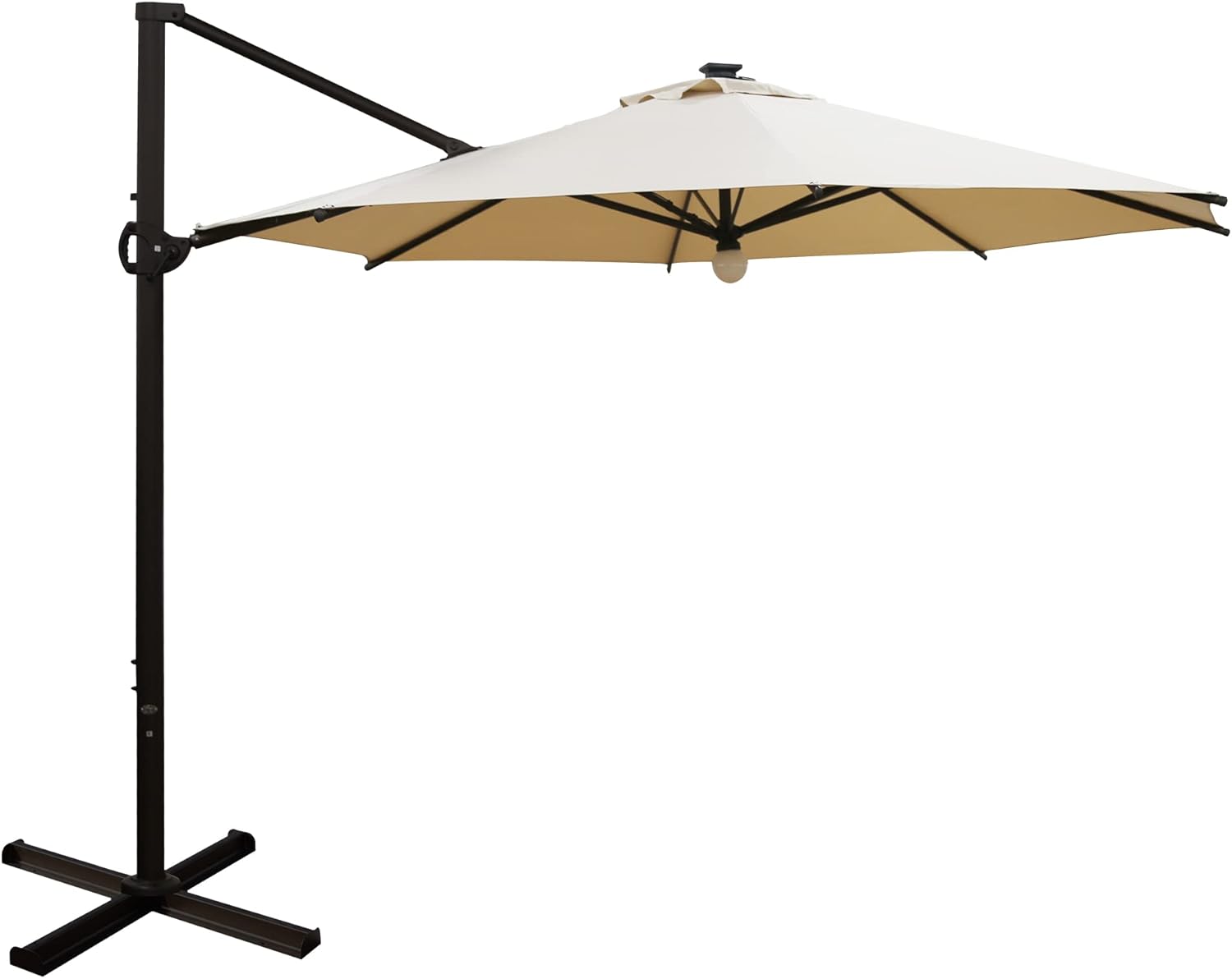 Abba Patio 11 ft Round Solar Lighted Cantilever Umbrella