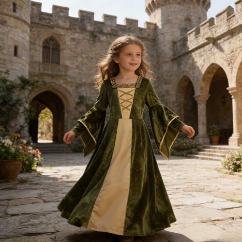 Disfraz medieval de princesa para niñas talla 8-10 años miniatura 5