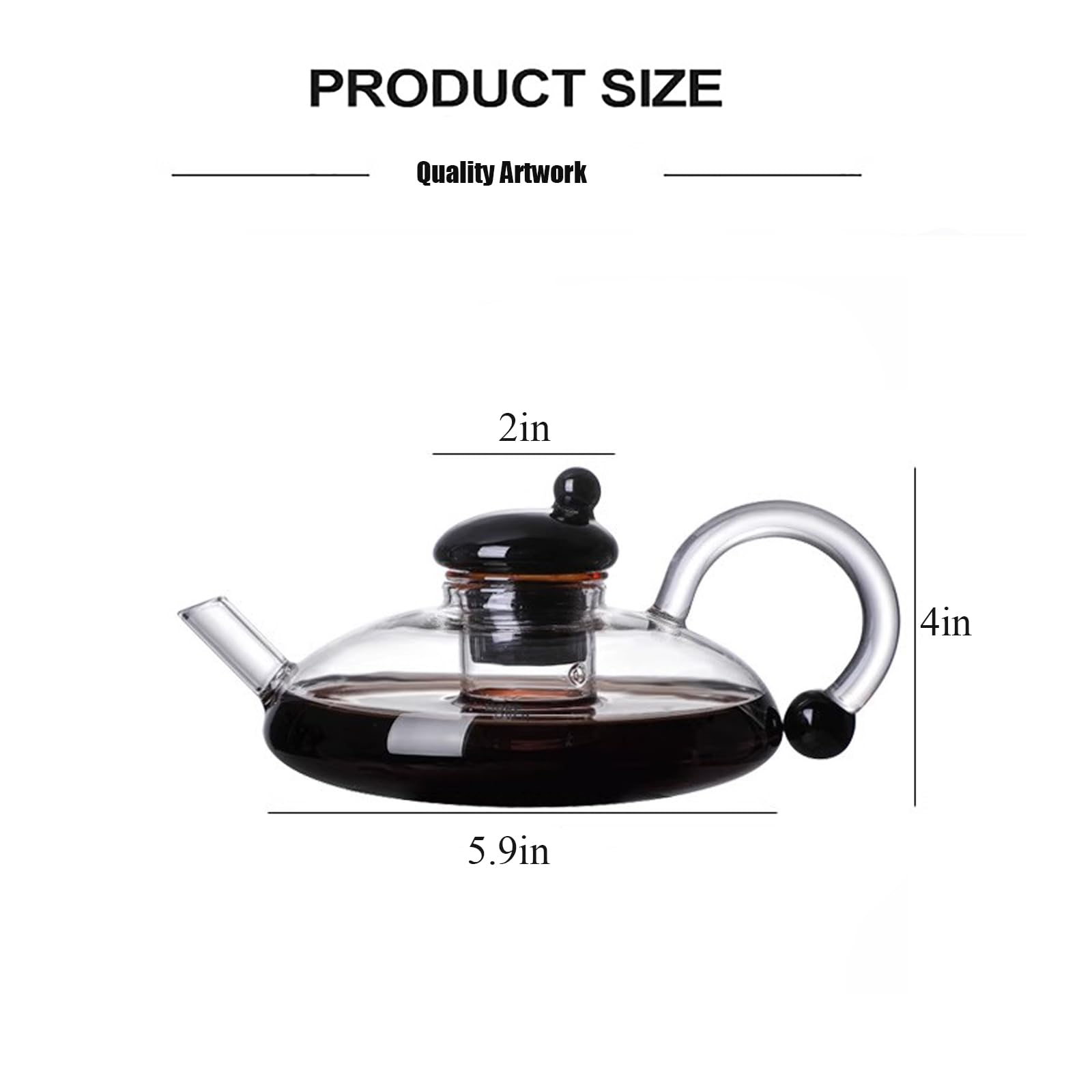 Zestaw do parzenia herbaty z przezroczystego szkła z wyjmowanym zaparzaczem do parzenia herbaty liściastej, kawy lub mleka. Trwały.(Gray+stove)