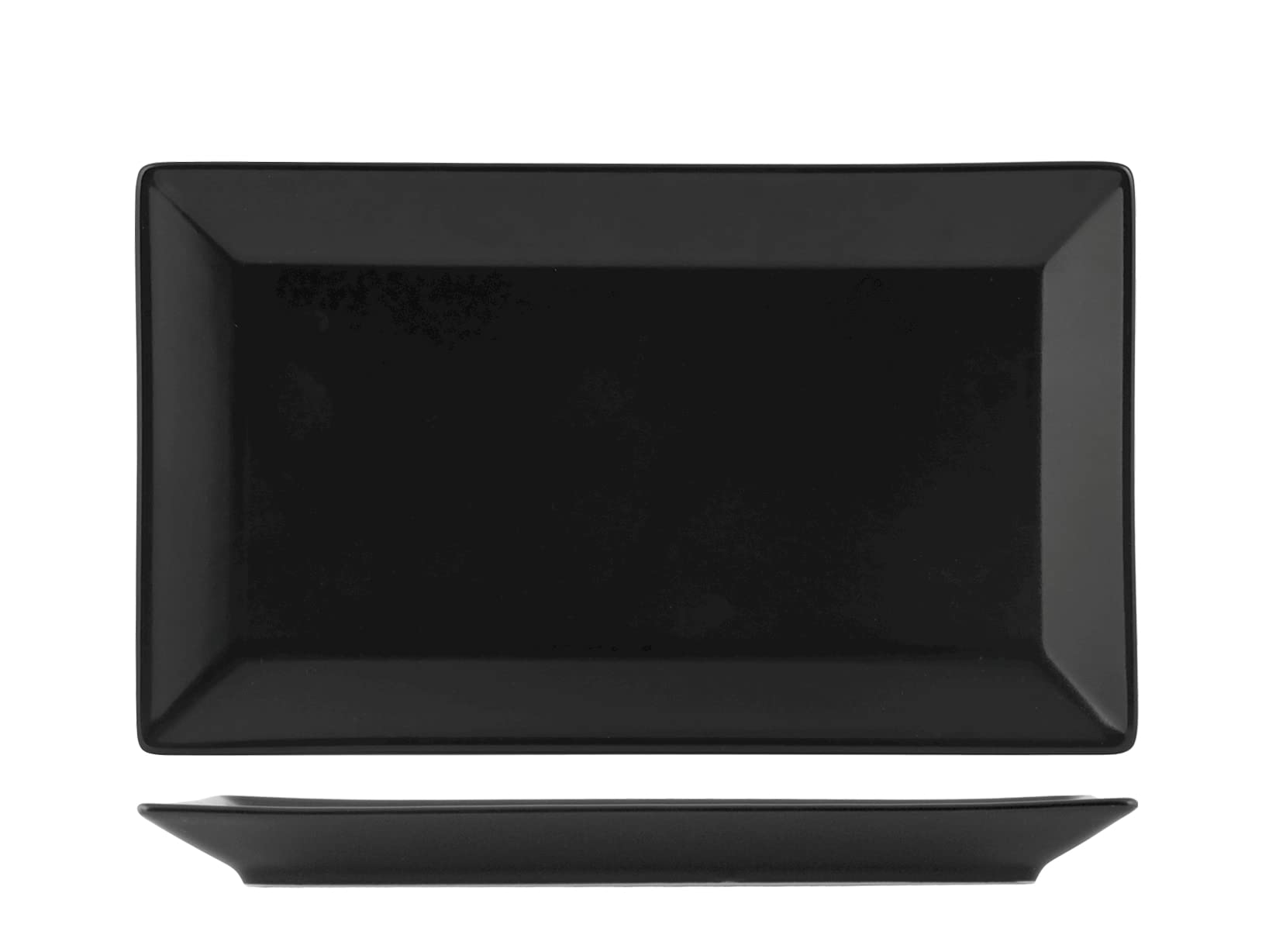 H&H 6 Plates in Stoneware Osaka Black Rectangular 25x15