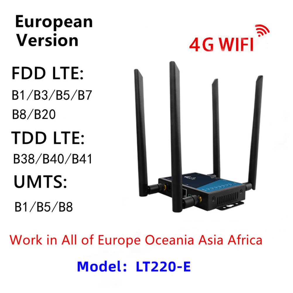 Router WiFi 4G Router Wireless WiFi A Banda Larga 4G di Livello Industriale Router 4G LTE CPE con Slot per Scheda SIM Antenna-Spina UE Durevole Facile da Installare Facile da Usare
