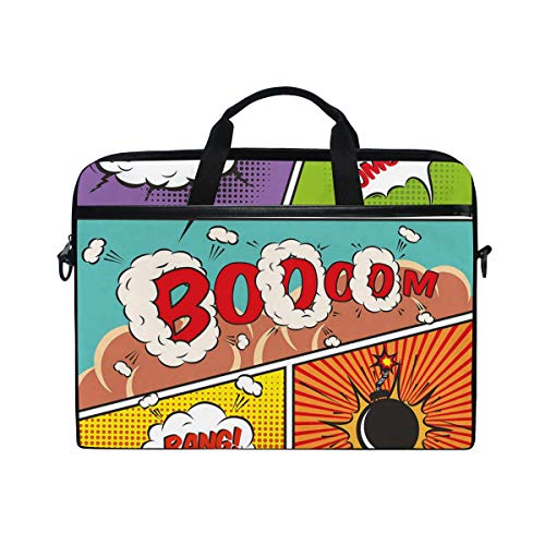 VICAFUCI Nuova Borsa per Laptop 15-15.4 Pollici Borsa del Portatile,Fumetti retrò Fumetto Comico Divertente Pop Art Stilizzato Vintage Hobby Style
