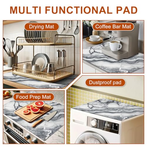 Image of HOMETITUTE Marble Stove Top Cover 28x20 Diatomite Modern Heat Mat | Electric stove decoration