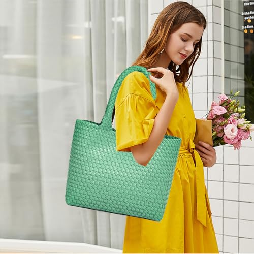 Image of JINMANXUE Fashion Woven Bag Shopper Bag Travel Handbags and Purses Women Tote Bag Large Capacity Shoulder Bags