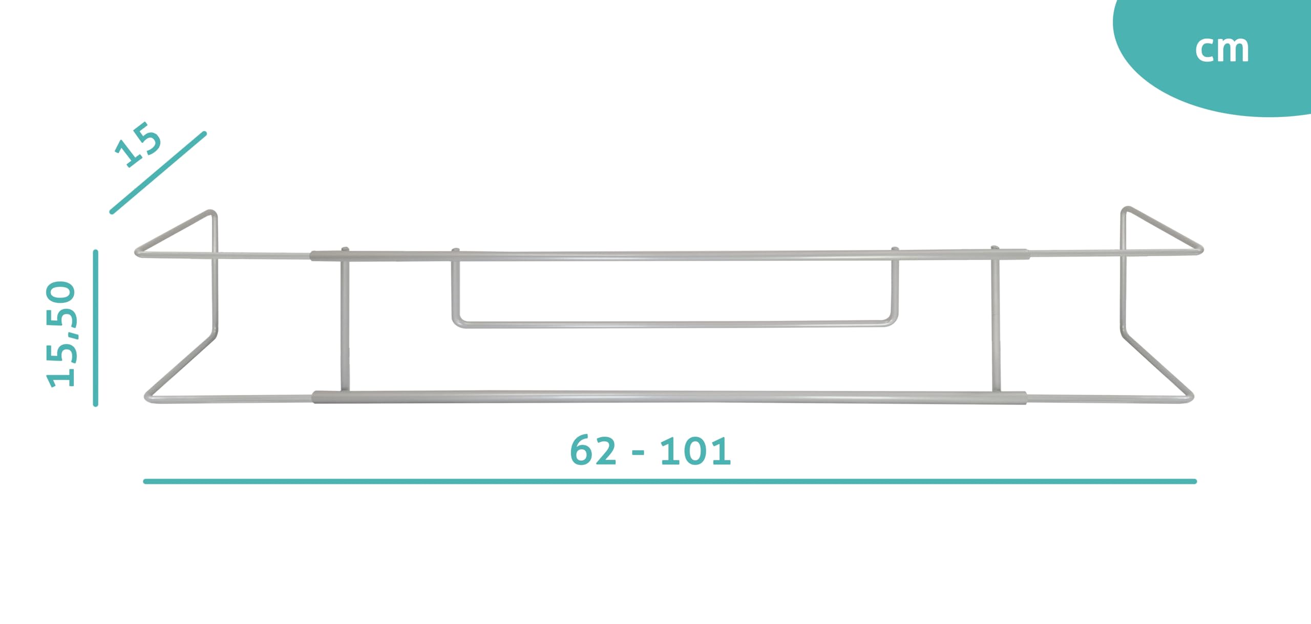 Balconcillo para Macetas, Portamacetas Ventana, Protector de macetas Ventana, Extensible 62-101 cm, Acero Lacado, Gris Plata | Incluye Tornillería
