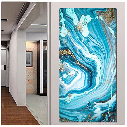 Grand diamond painting anti stress vague bleue pour retrouver le calme