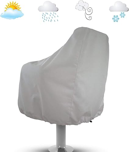 Miniatura 3 de WOMACO Paquete de 2 fundas para asiento de barco, impermeables, para exteriores, pedestal, pontón, capitán, barco, banco, silla, fundas protectoras