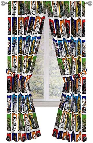 Star Wars Classic 84" Inch Window Curtains/Drapes 4 Piece Set (2 Panels & 2 Tie Backs)