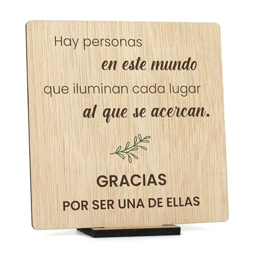 CONTRAXT Regalos para dar las gracias a personas especiales. Regalos originales Tarjeta de Agradecimiento en Madera cumpleaños amiga amigo hombre mujer thank you cards (Gracias)