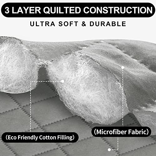 Deeky Recliner Chair Covers For Small Recliners, Reclining Chair Cover Slipcovers, Couch Sofa Covers For Dogs Pets Reversible Water Resistant Furniture Covers With Elastic Straps, Gray/Gray #TOP1