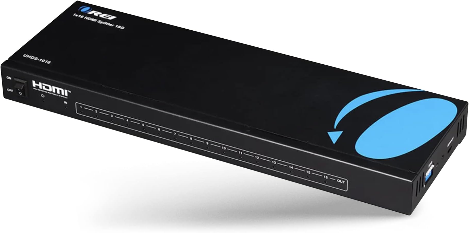 1 in 16 4K Out HDMI Splitter 4:4:4 8-bit - HDMI 2.0, HDCP 2.2, 18 Gbps, 4K @ 60Hz Duplicator/Distributor UltaHD High Resolution (UHDS-1016) (1x16)