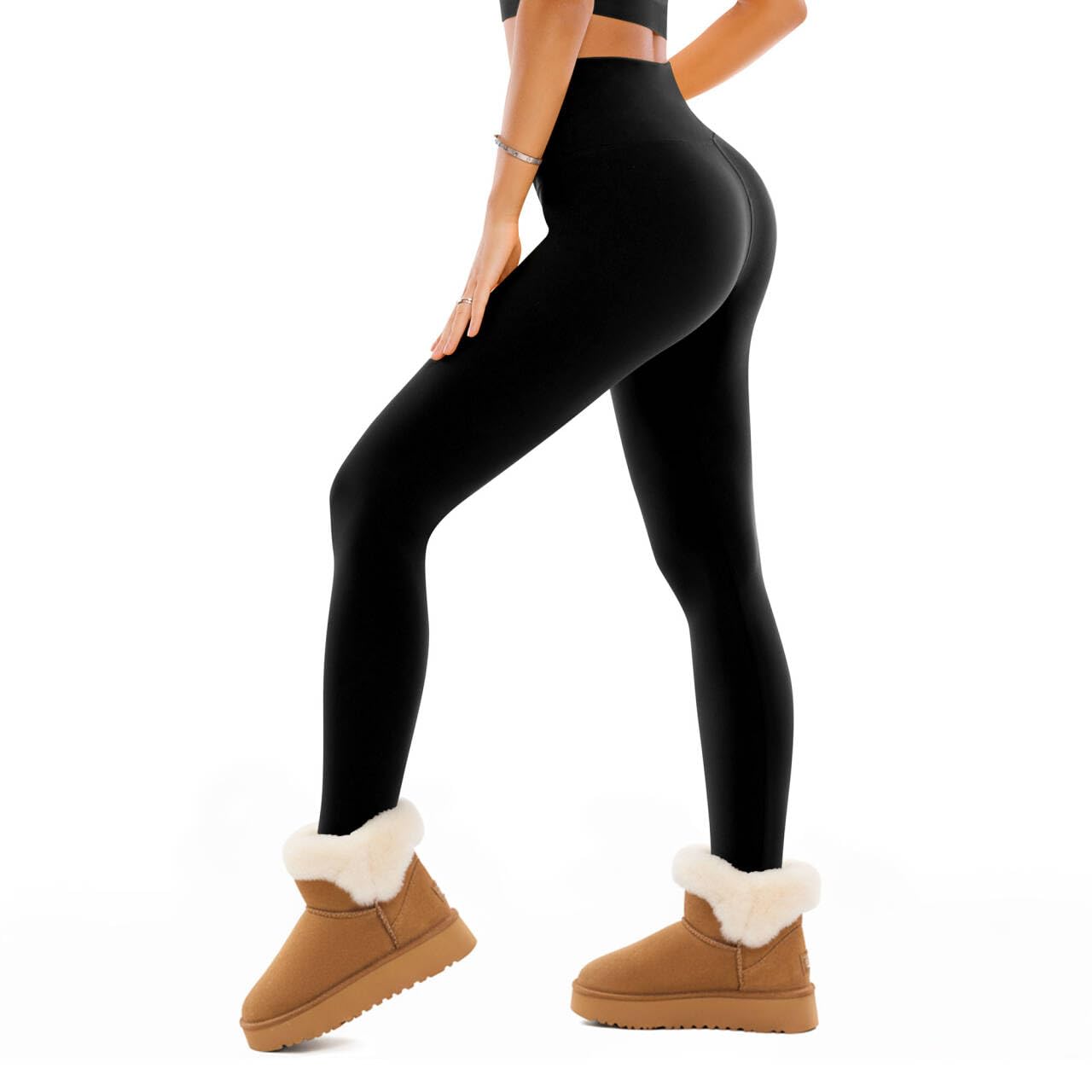 SINOPHANTFleece Lined Leggings for Women, Soft Elastic High Waisted Thermal Warm Winter Thick Yoga Pants