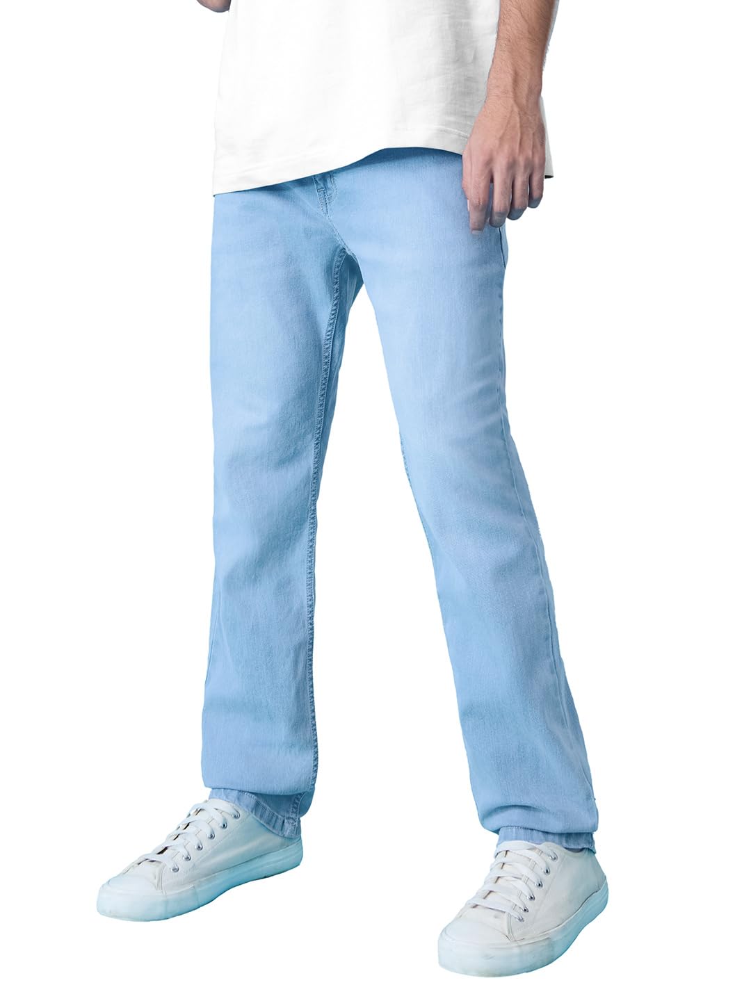the souled store Jeans: Men and Boys Buttoned Front Solid Cotton Elastane Blend Lightweight Stretchable Trendy Breathable Everyday Denim Jeans-picture-22