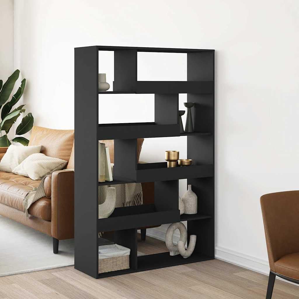 Divisorio nero, 10 scomparti, 100 x 33 x 156,5 cm, in legno