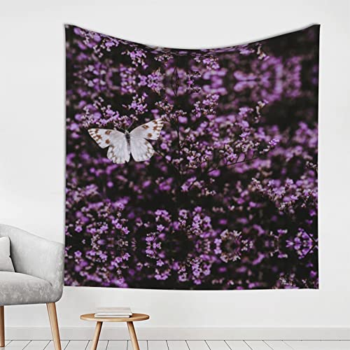 Tapisserie murale fleur et papillon Evealyn pour decoration de salon