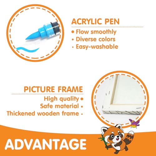 Image of SNEILJOY Paint by Numbers Kit for Kids Ages 4-12, 3 Pack Canvas Set