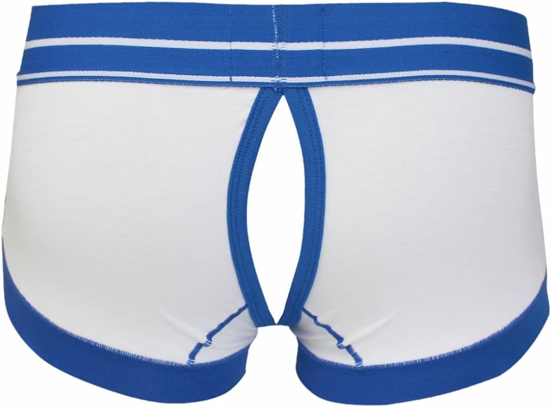 FEESHOW Men's Bulge Open Front Pouch Trunks Boxer Briefs Underwear Shorts