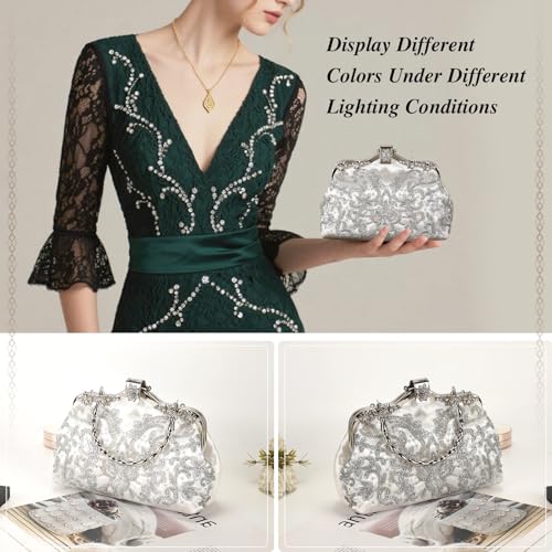 Image of UBORSE 1920s Vintage Clutch Purse Beaded Evening Bag for Women Formal Bridal Sequin Handbag Clutch for Wedding /Prom /Cocktail | 1920s