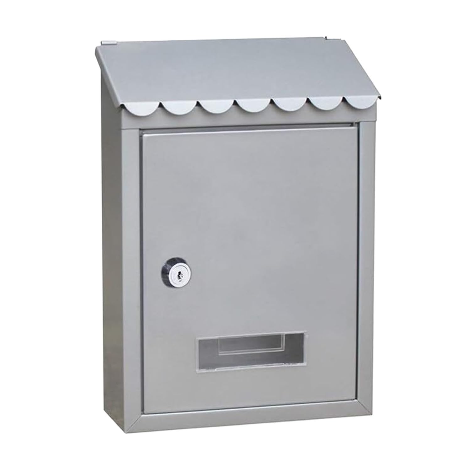 letter box, Outdoor Lockable Metal Mailboxes Wall Mounted Mail Box Post With Key(Silver)