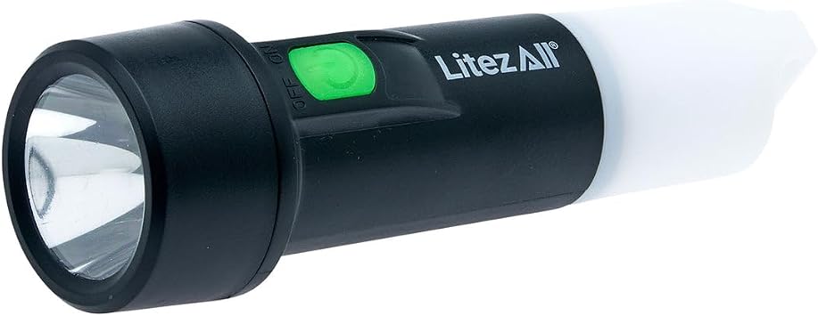 LitezAll Flashlight-Lantern Dual Mode Combo Light | 100 Lumen LED Pocket Flashlight & 50 Lumen Mini Lantern | Battery Operated Camping Light | 3 AAA Batteries Included